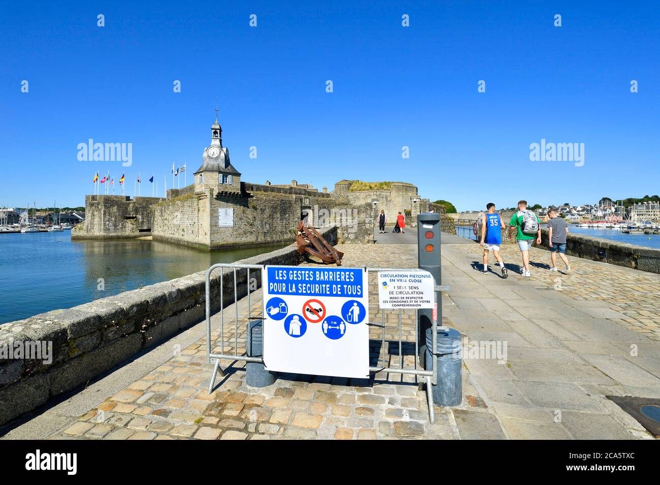 France, Finistere, Concarneau, ville close (walled town), Covid 19 or Coronavirus lockdown, during the COVID 19 crisis in mai 2020 Stock Photo