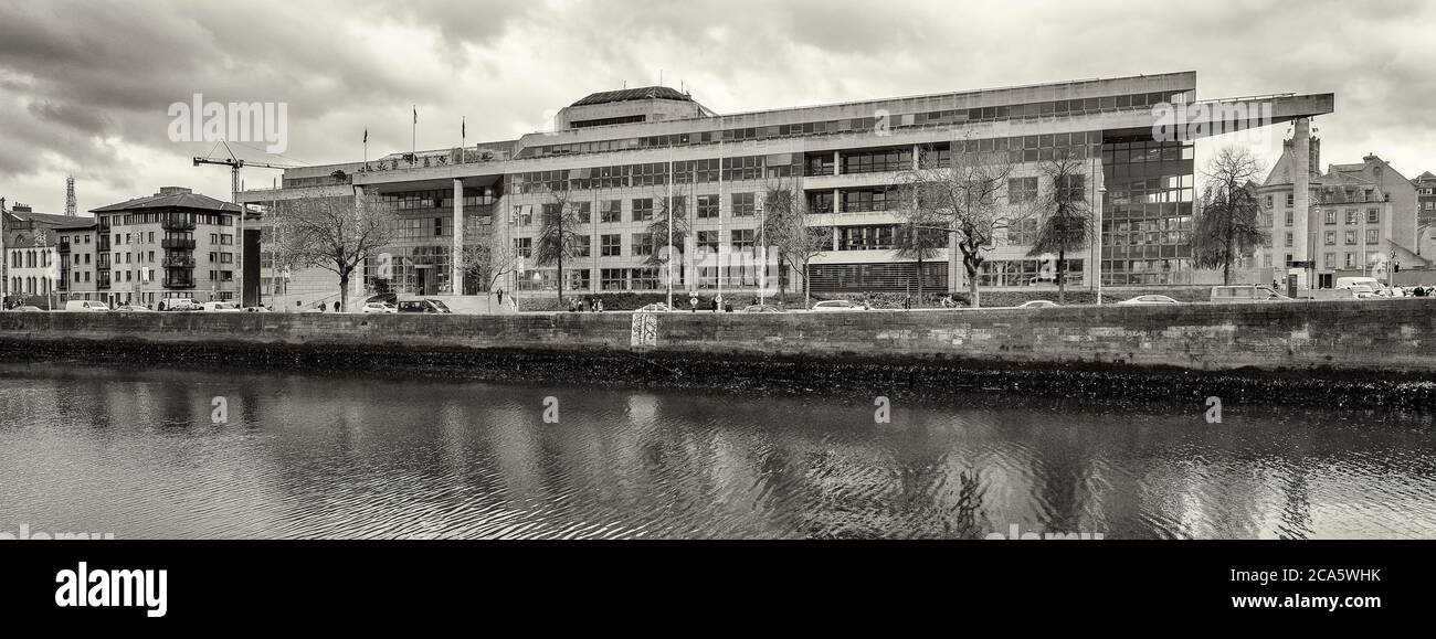 City Council Building, River Liffey, Dublin, Ireland Stock Photo