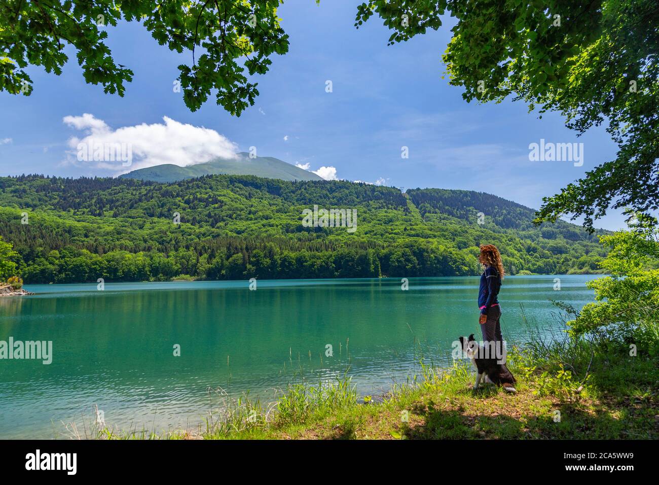 France, Isere, Matheysine, Lac Mort and Alpe du Grand Serre Stock Photo