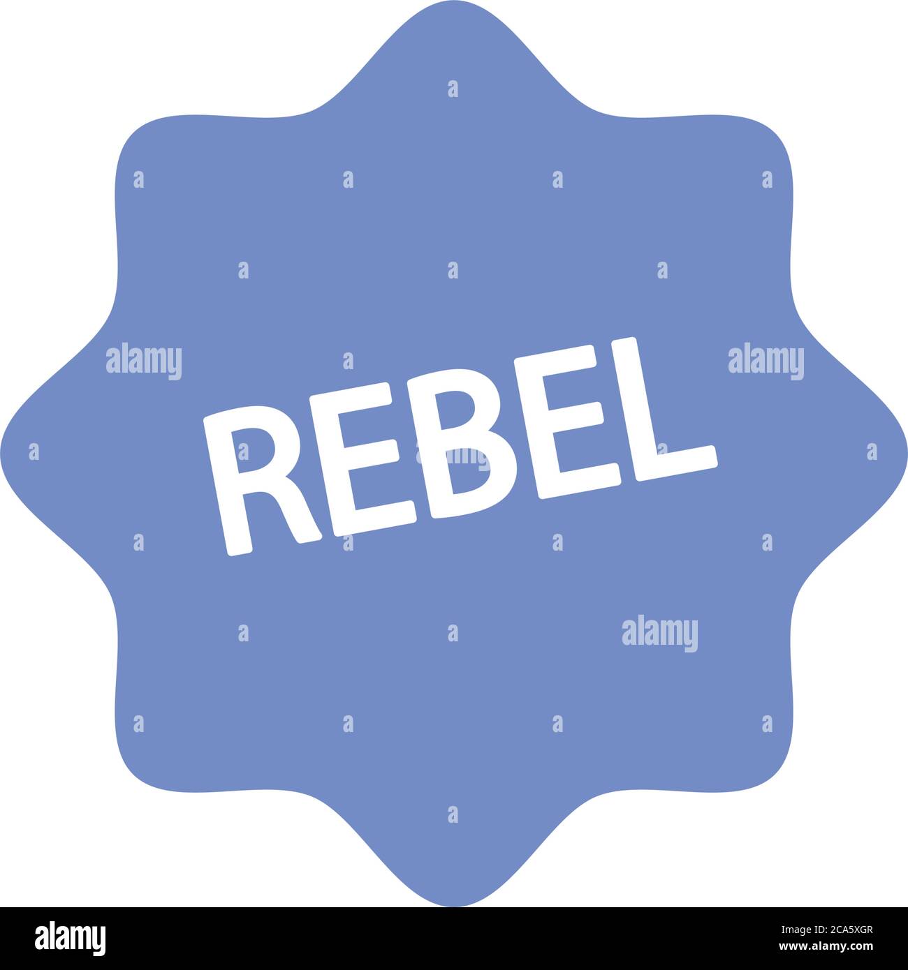 slang bubbles concept, seal stamp with rebel word icon over white background, line fill style