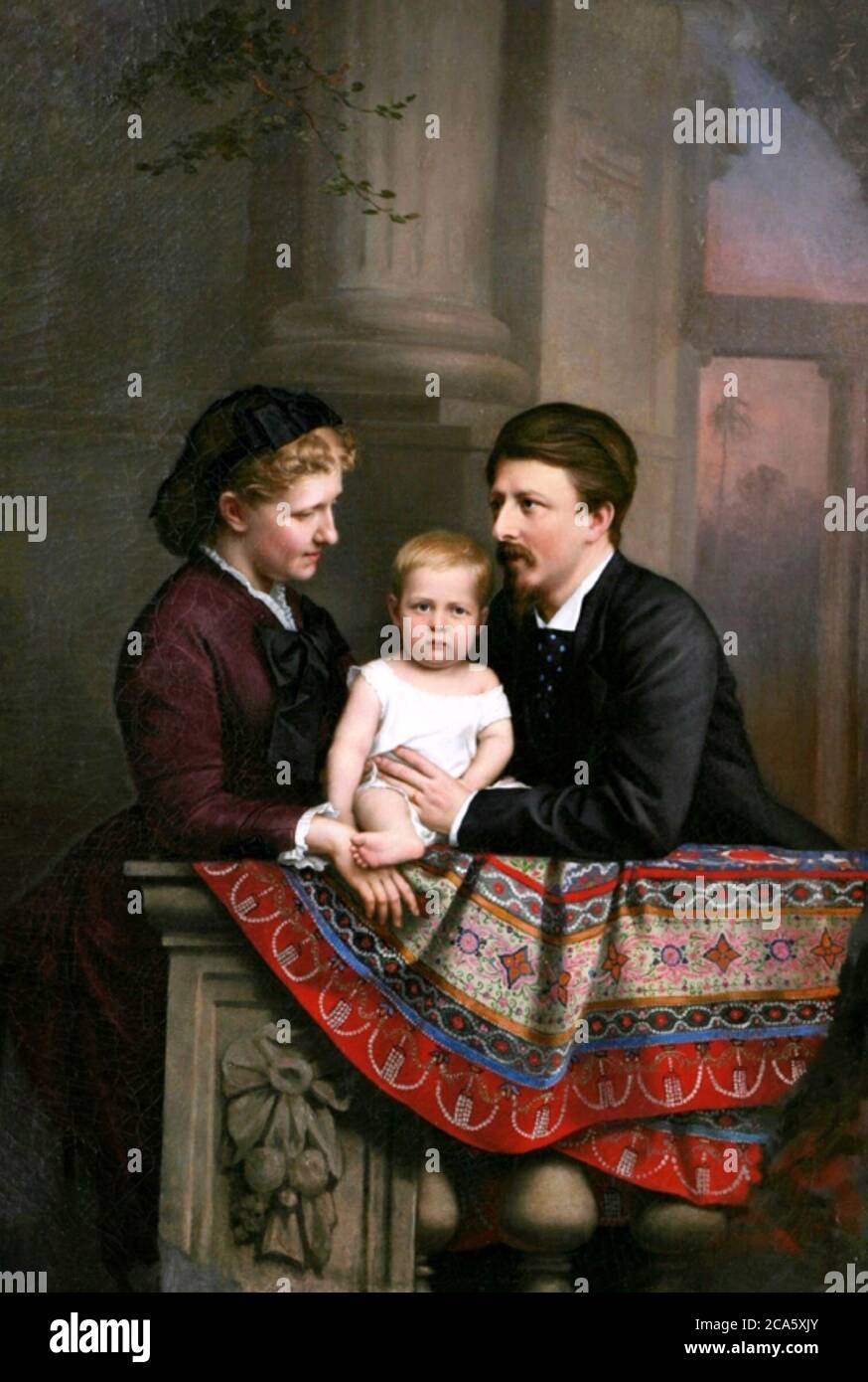 Isabel of Brazil (1846-1921), with her husband Gaston d'Orléans (1842-1922) and their son Pedro de Alcântara (1875-1940) Stock Photo