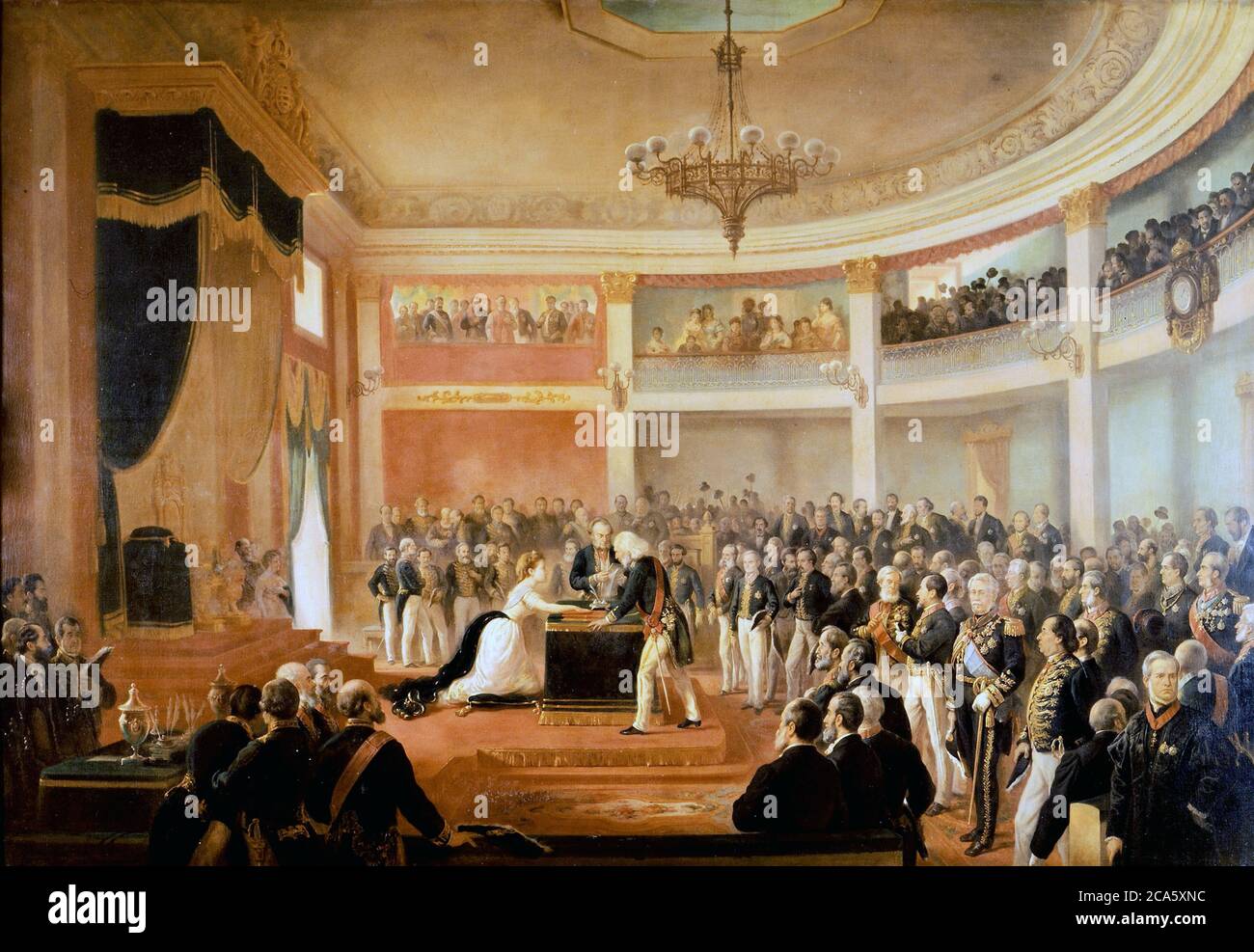 The oath of the Princess Imperial as regent of the Empire of Brazil, by Victor Meirelles Stock Photo