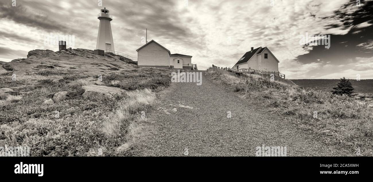 View of lighthouse Cape Spear, Avalon Peninsula, Newfoundland Stock Photo