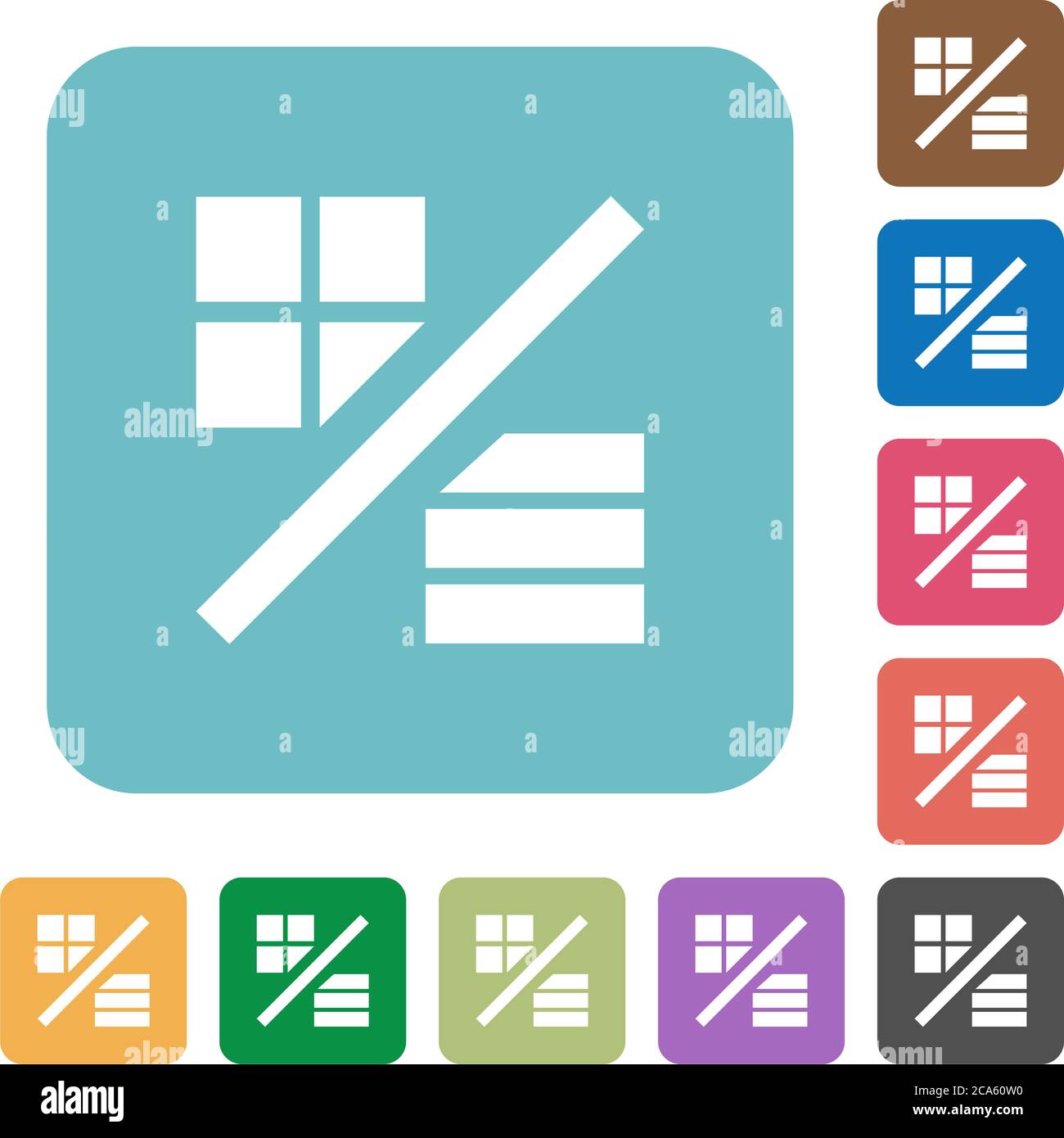 View mode white flat icons on color rounded square backgrounds Stock ...