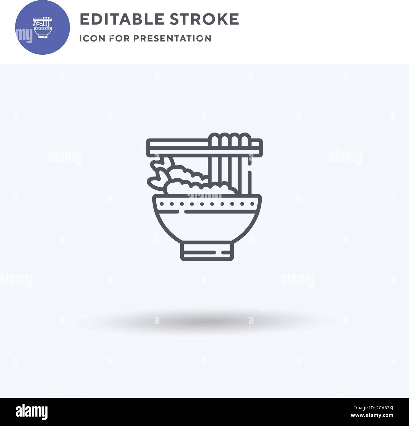 Udon icon vector, filled flat sign, solid pictogram isolated on white, logo illustration. Udon icon for presentation. Stock Vector