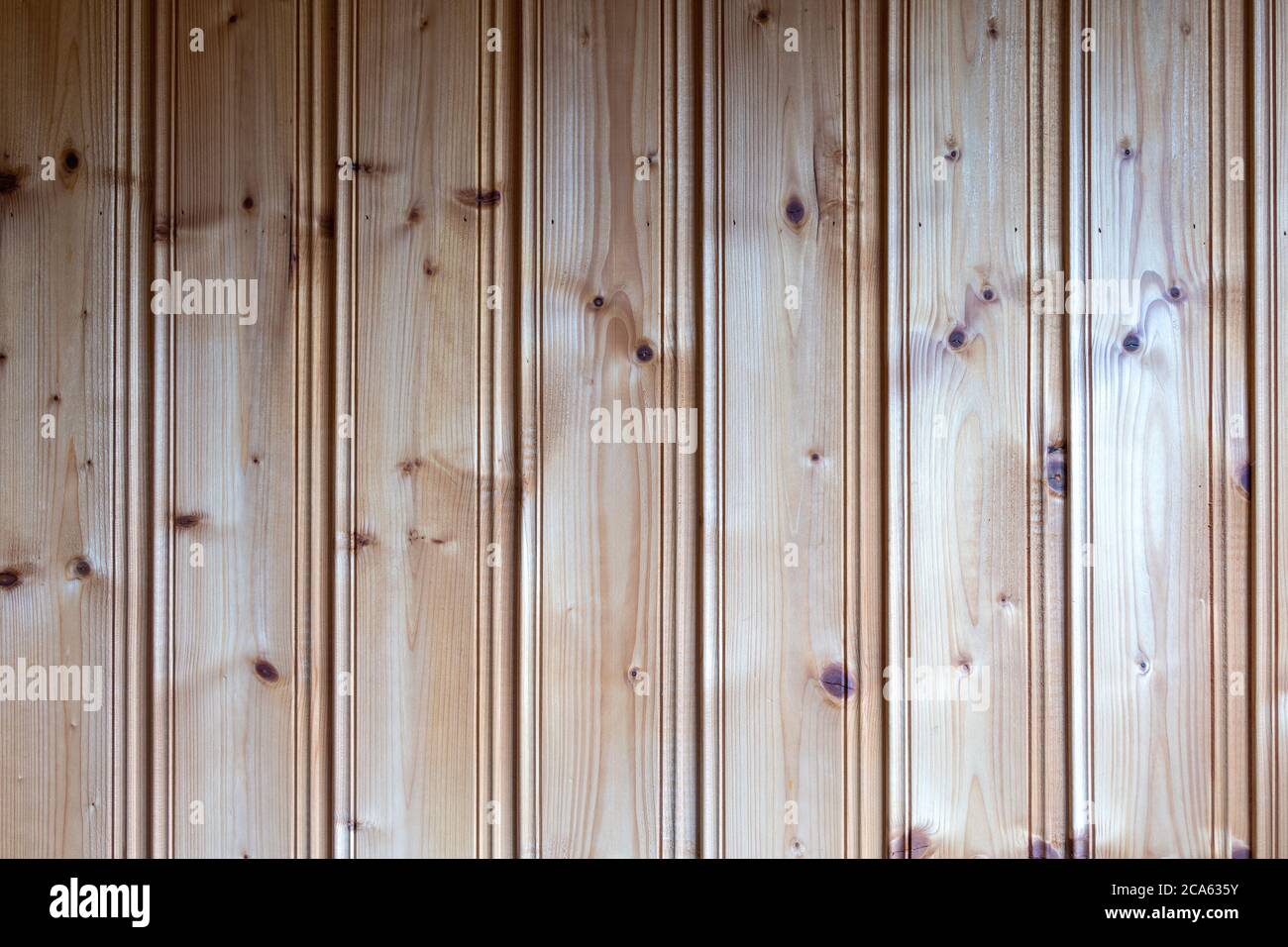 profiled timber at interior wall for background use Stock Photo
