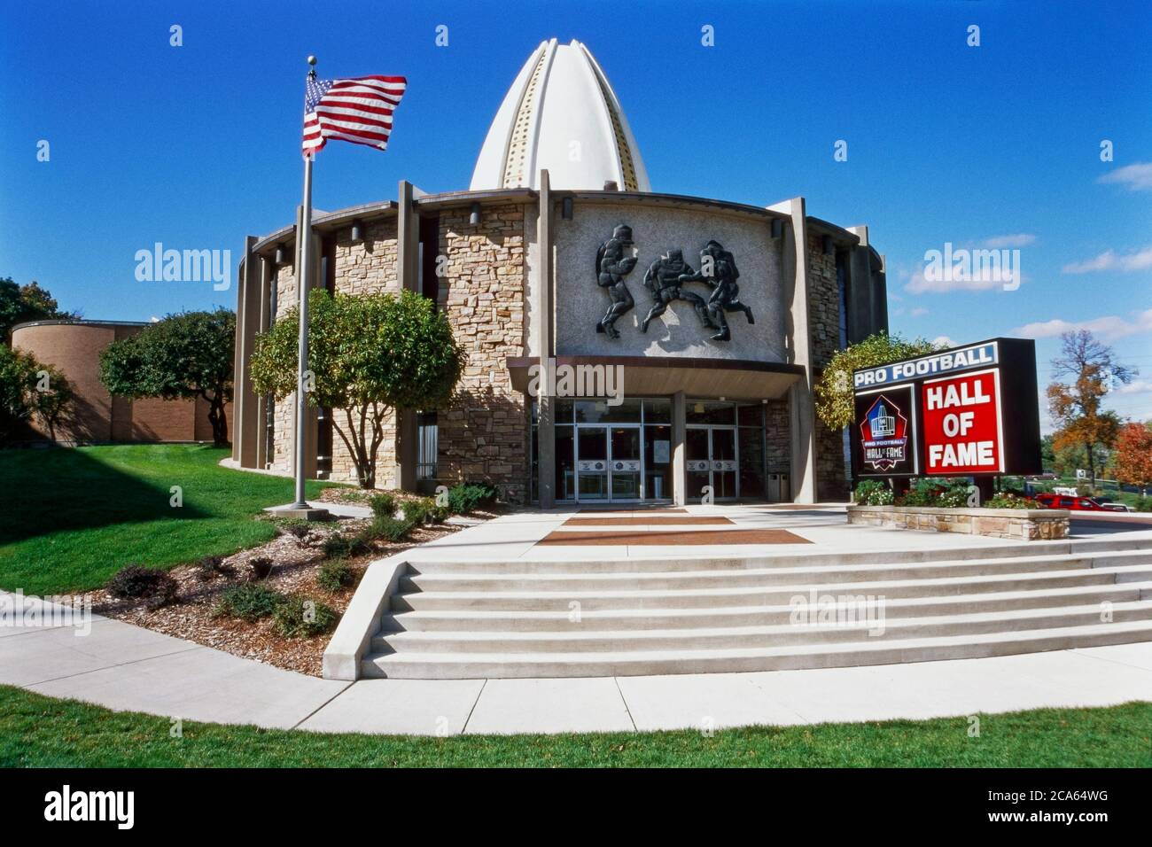 View of Pro Football Hall of Fame, Canton, Ohio, USA Stock Photo