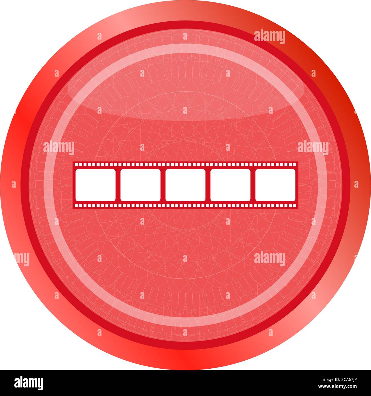 film strip icon glossy button . Trendy flat style sign isolated on ...