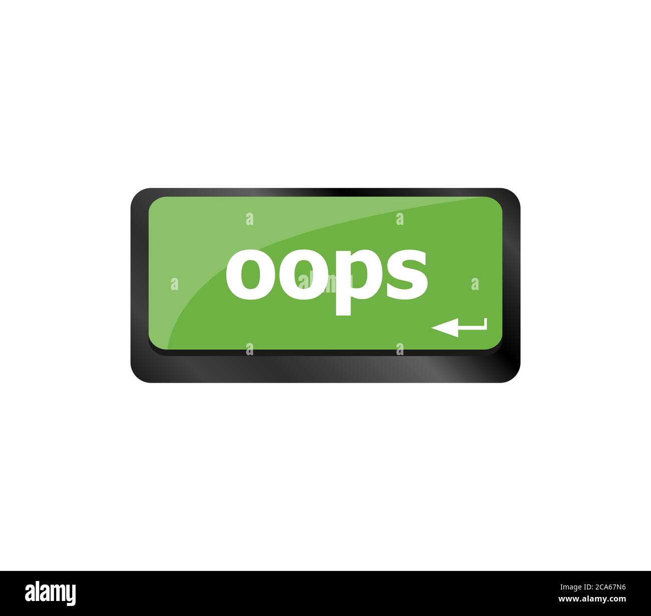 The word oops on a computer keyboard key Stock Photo
