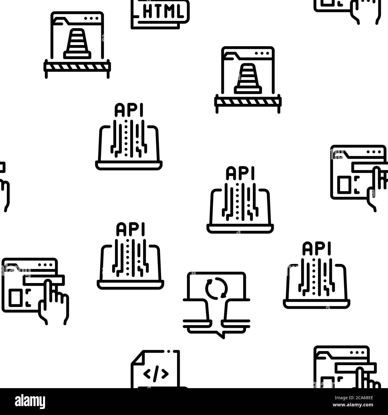 Front End Development Seamless Pattern Vector Stock Vector Image & Art ...