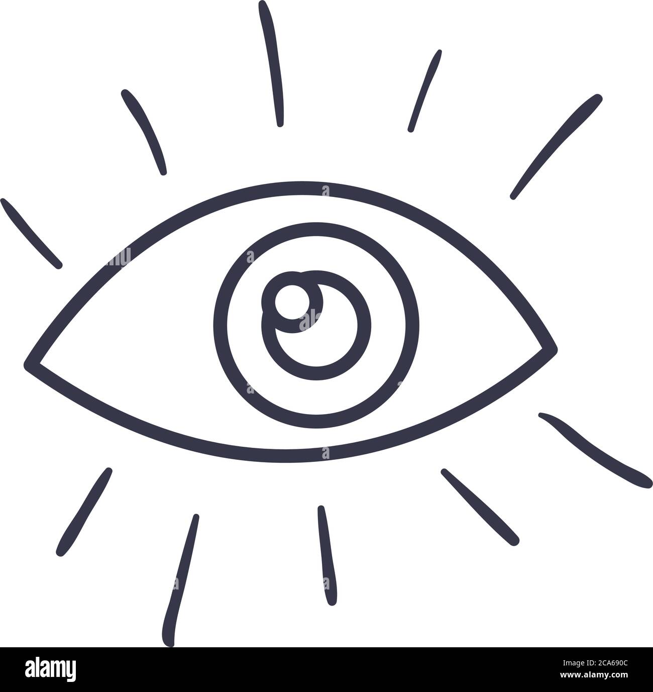 eye line style icon design, View look vision optical human see medicine ...