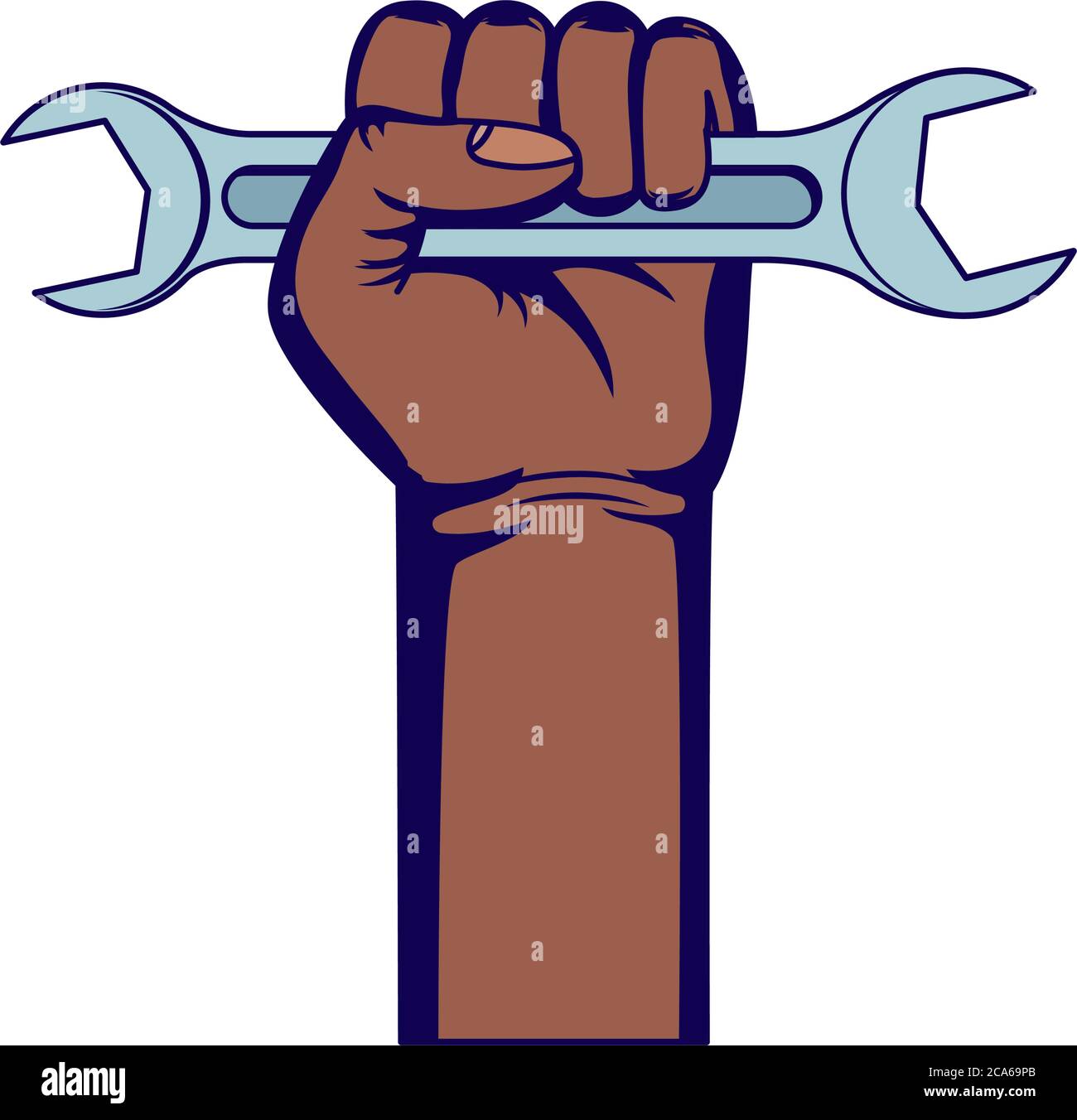 hand with wrench key tool isolated icon vector illustration design ...