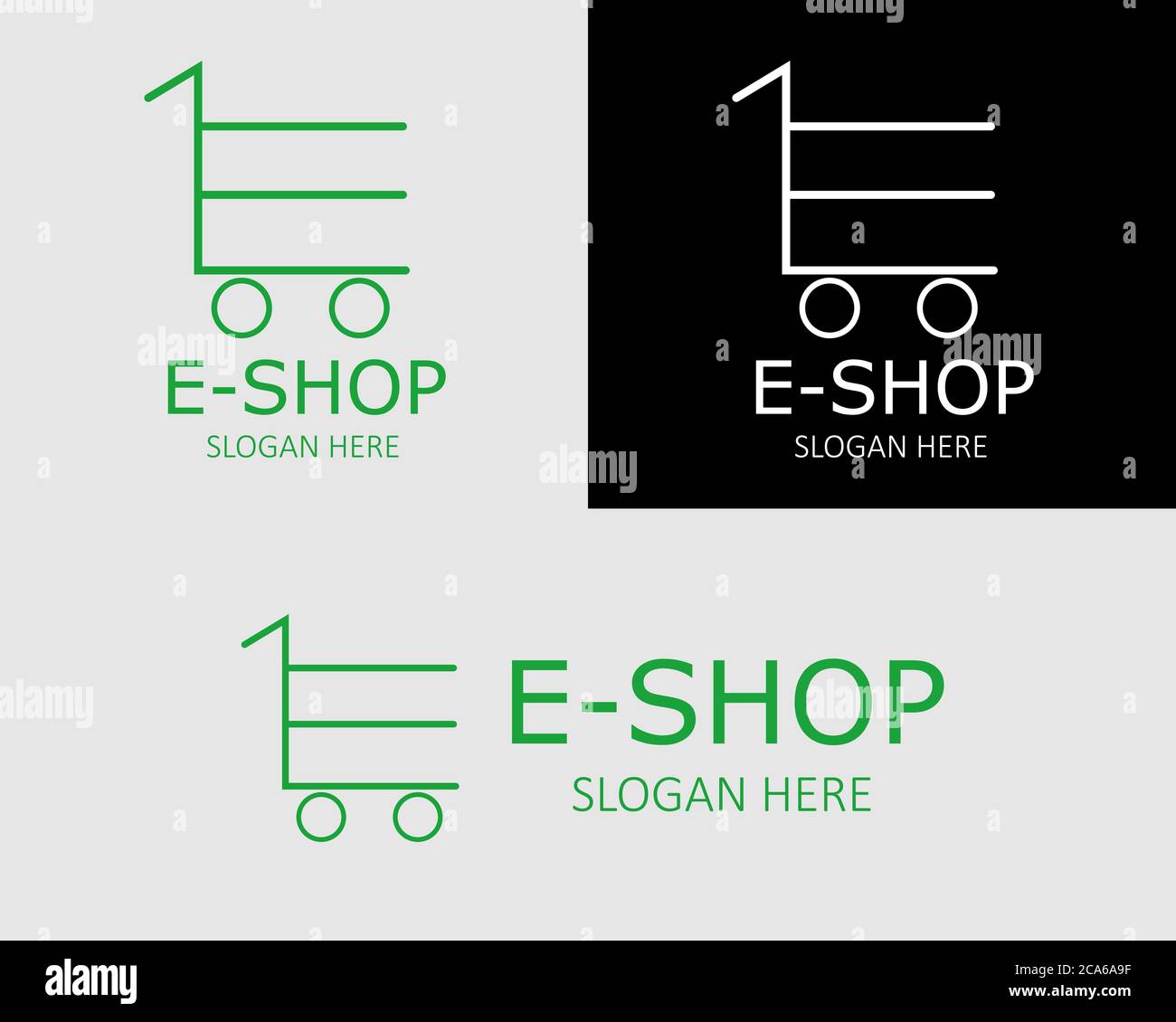 Illustration vector design of E-shop logo template Stock Vector