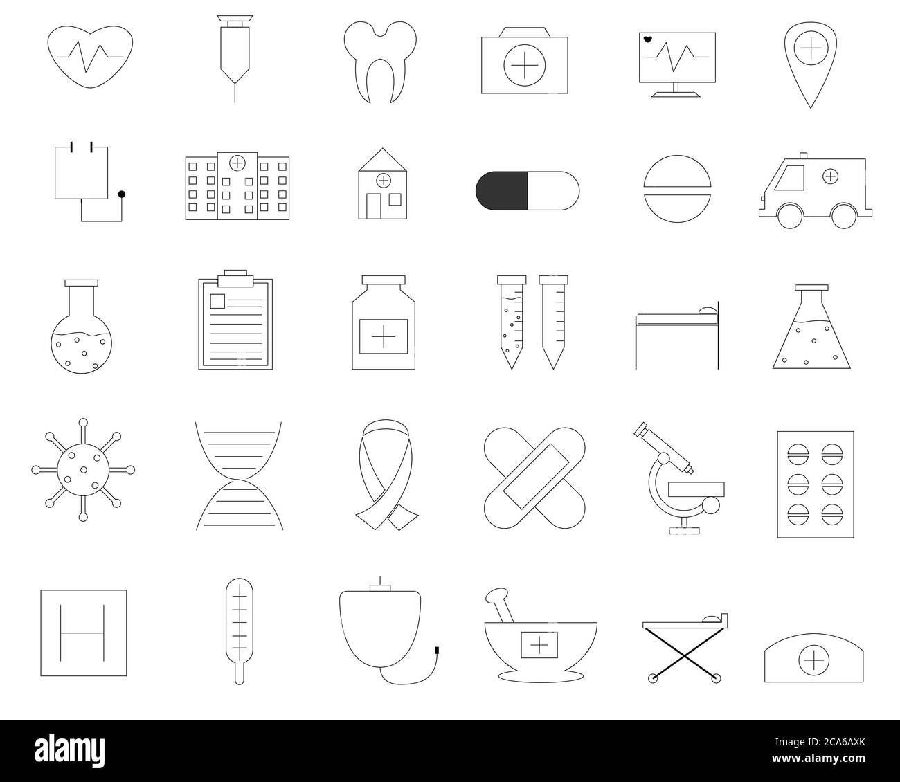 Illustration vector design of health and medical icon template. 25 icon