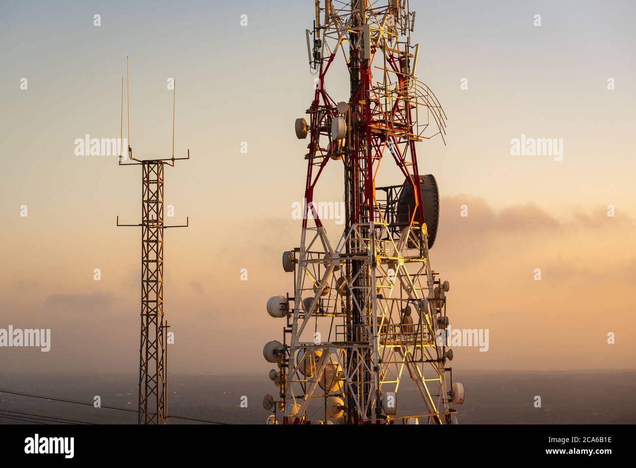 mast directional mobile phone antenna dishes Stock