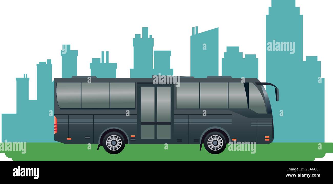 black bus public transport vehicle icon vector illustration design