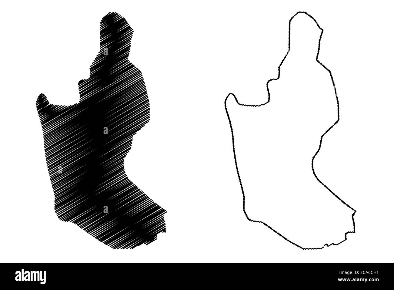 Sanaa City (Republic of Yemen) map vector illustration, scribble sketch City of Sana map Stock Vector