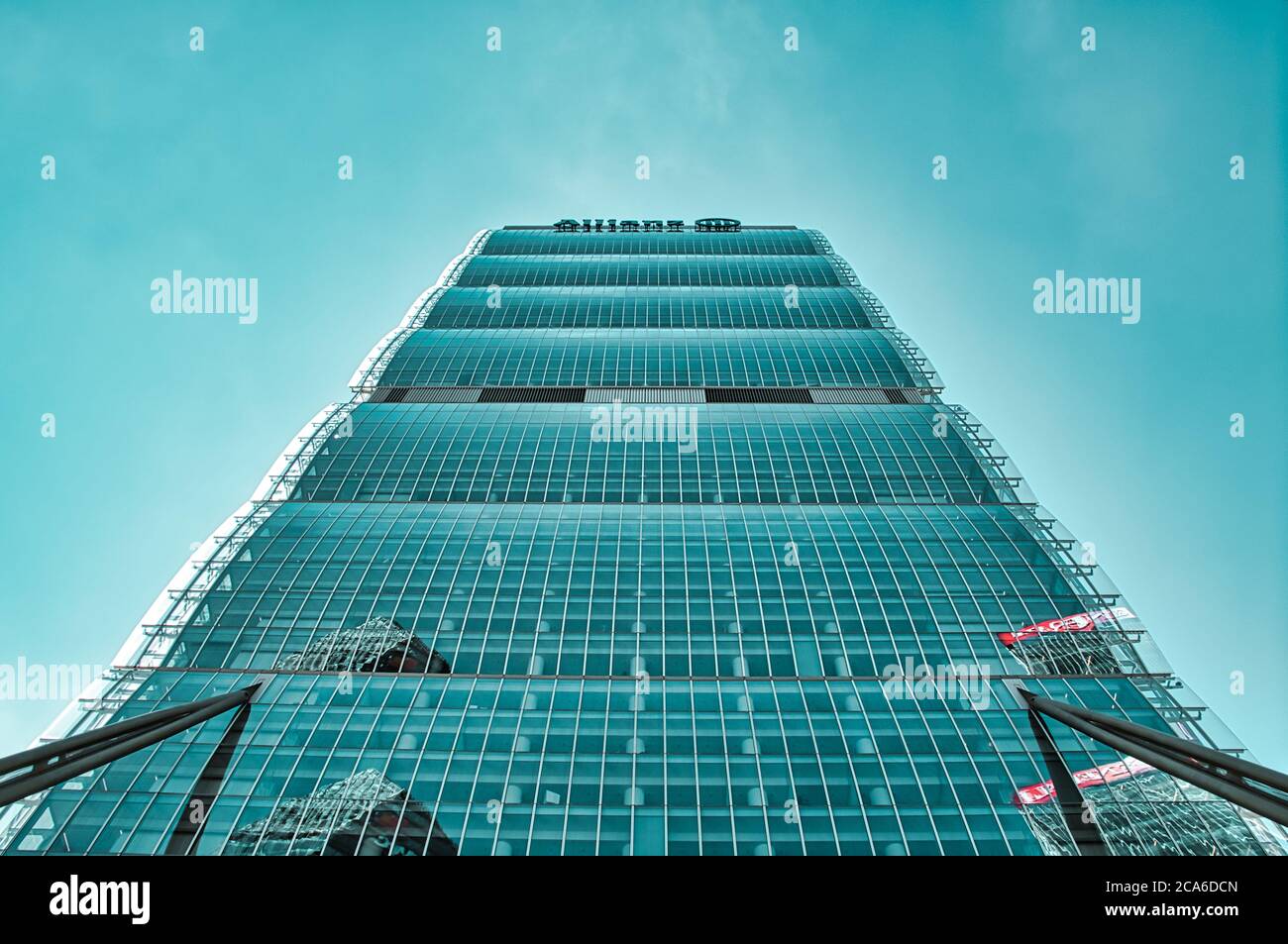 Milan, Italy 08.03.2020: Arata Isozaki & Andrea Maffei - Allianz Tower, Il Dritto,The Straight One headquarter of the Allianz Group in the new, modern Stock Photo
