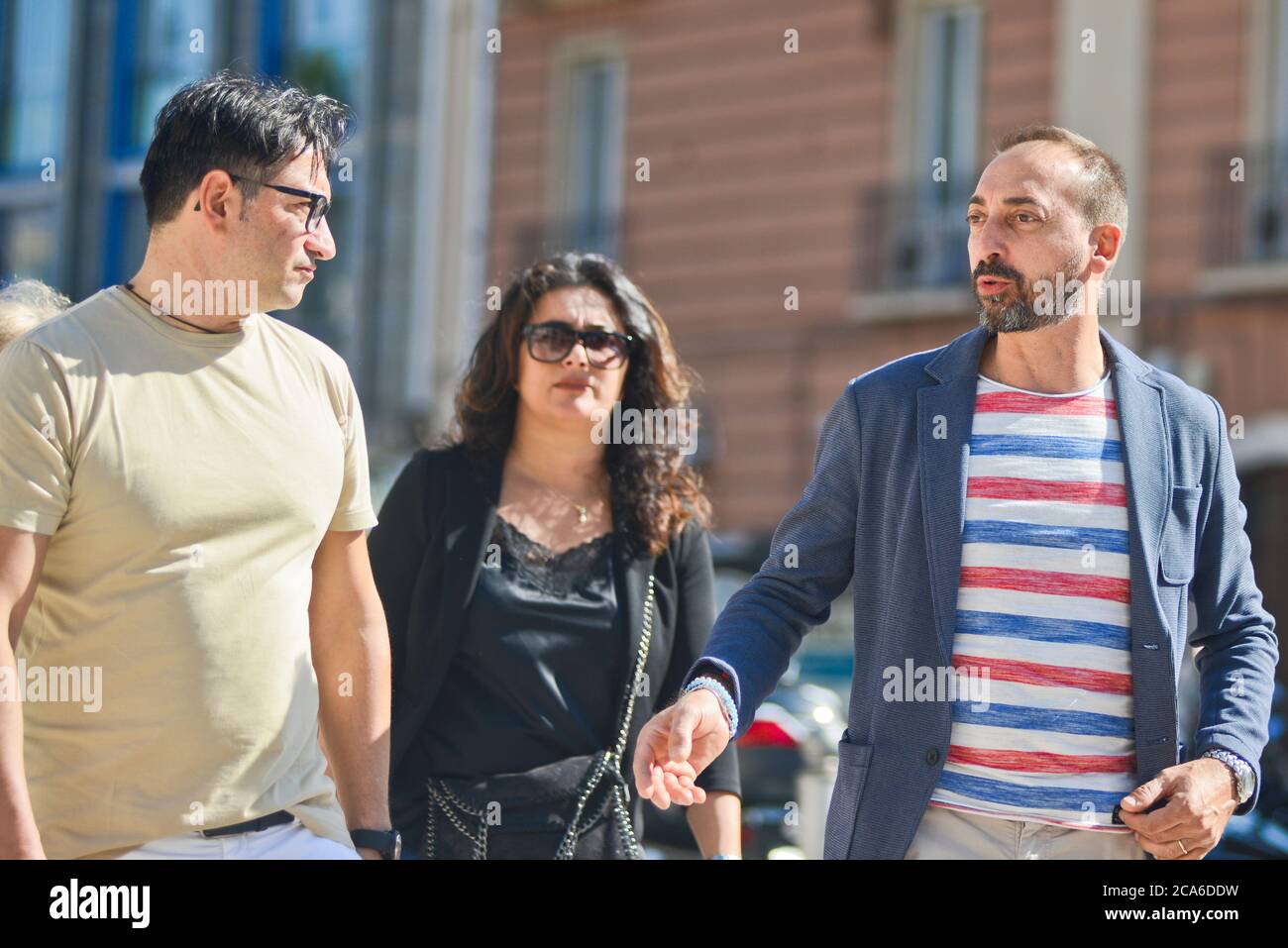 Italian people in Corso Vittorio Emanuele, Bari, Italy Stock Photo