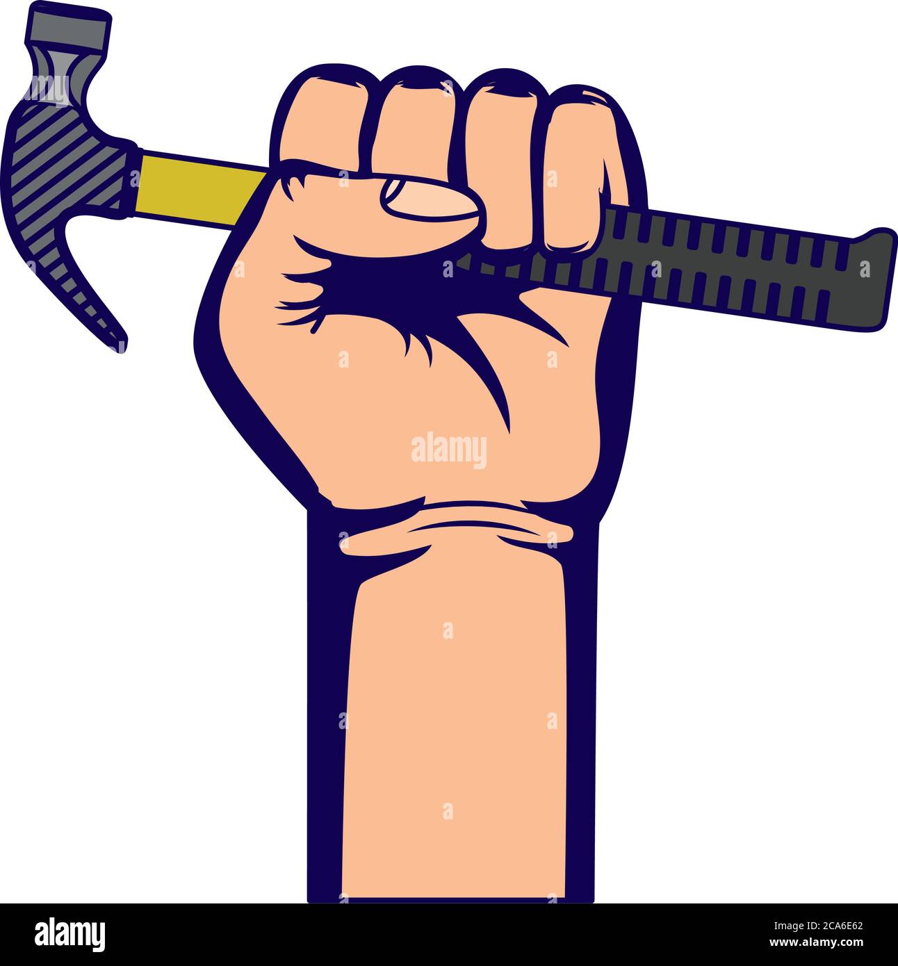 hand with hammer tool equipment isolated iconvector illustration design ...