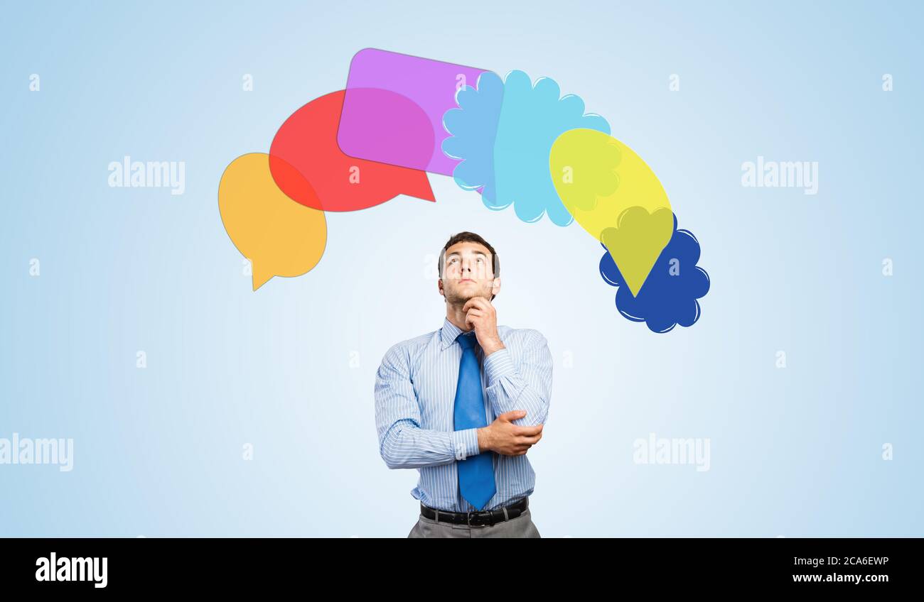 Businessman thinking about something Stock Photo - Alamy