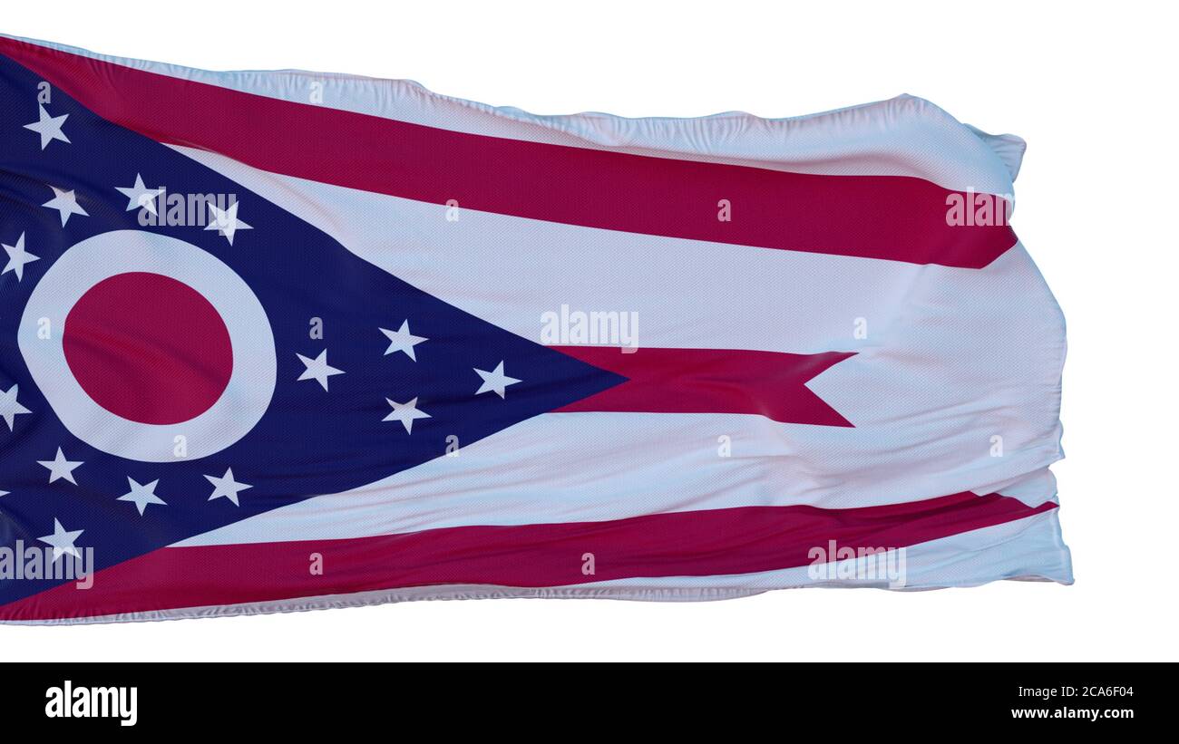 Ohio Flag isolated on white background. 3d illustration Stock Photo - Alamy