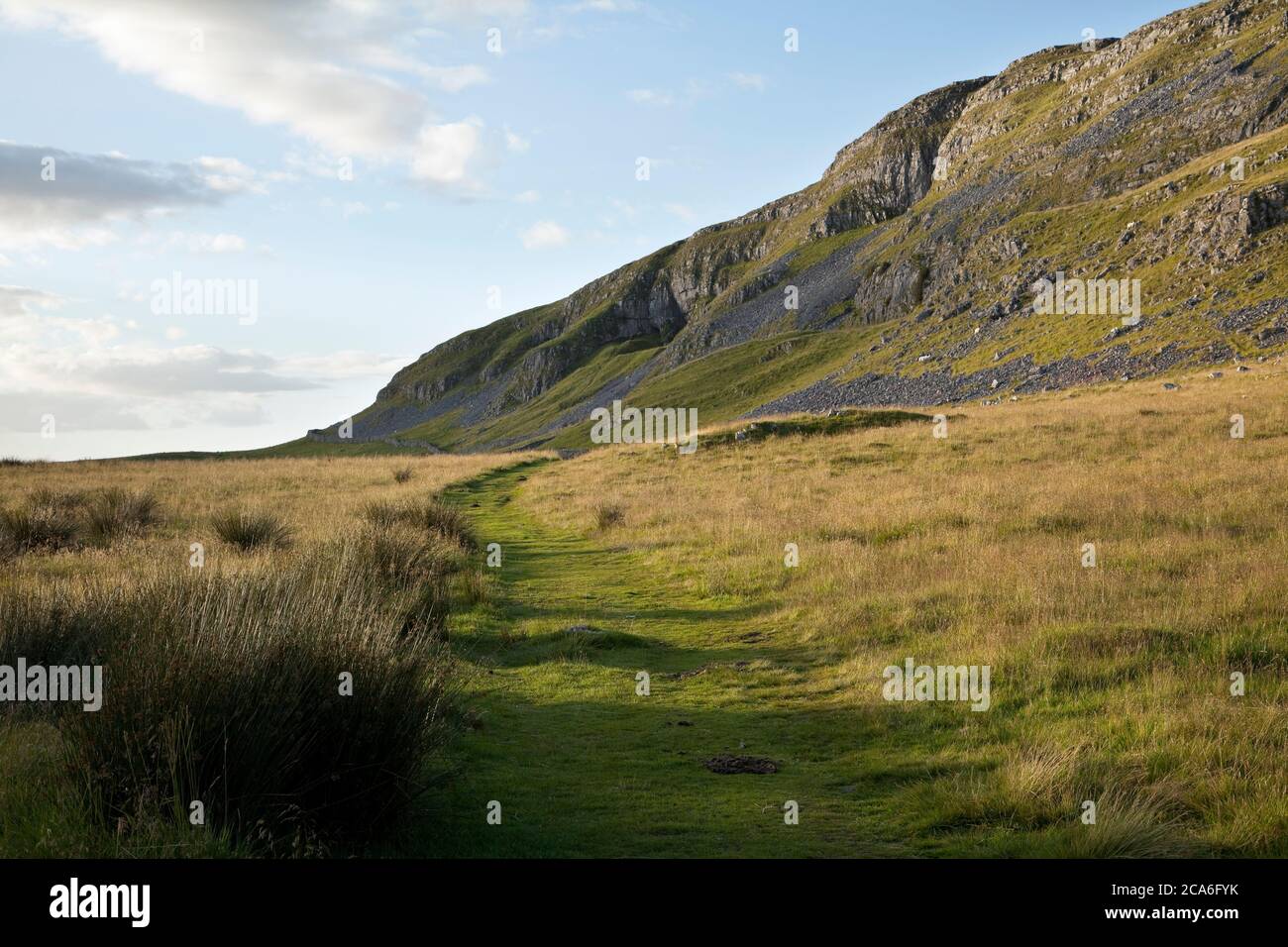 Footpath under Attermire and Brent Scar in the Yorkshire Dales Stock Photo