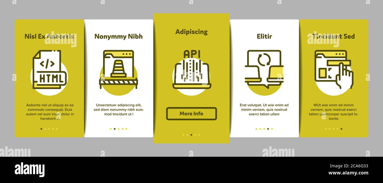 Front End Development Onboarding Elements Icons Set Vector Stock Vector ...