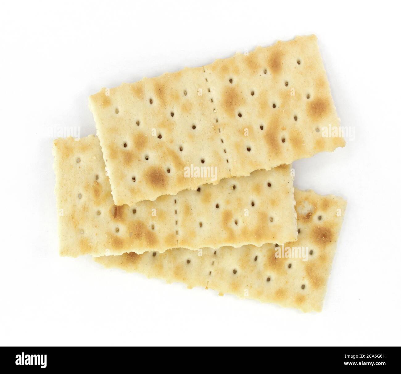 Soda Crackers isolated on white background. Stock Photo