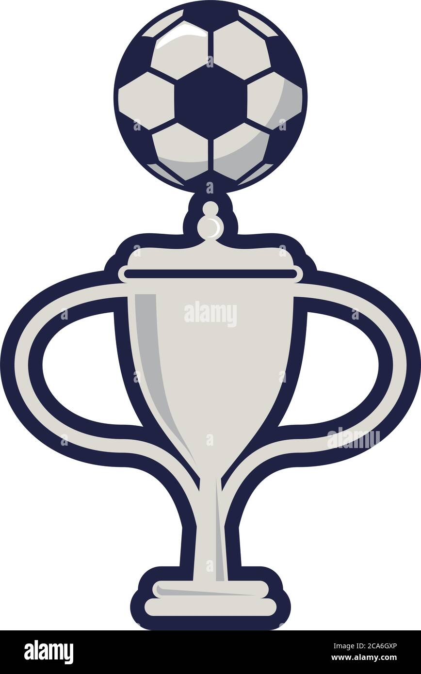 American football sport balloon with trophy cup Vector Image