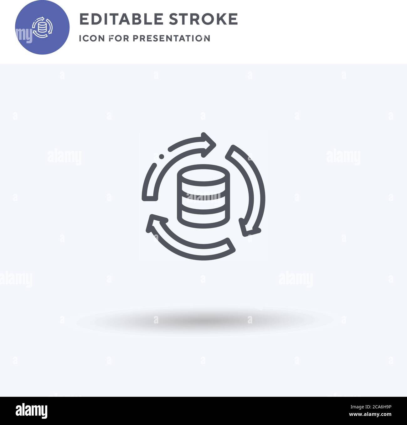 Synchronization icon vector, filled flat sign, solid pictogram isolated on white, logo illustration. Synchronization icon for presentation. Stock Vector