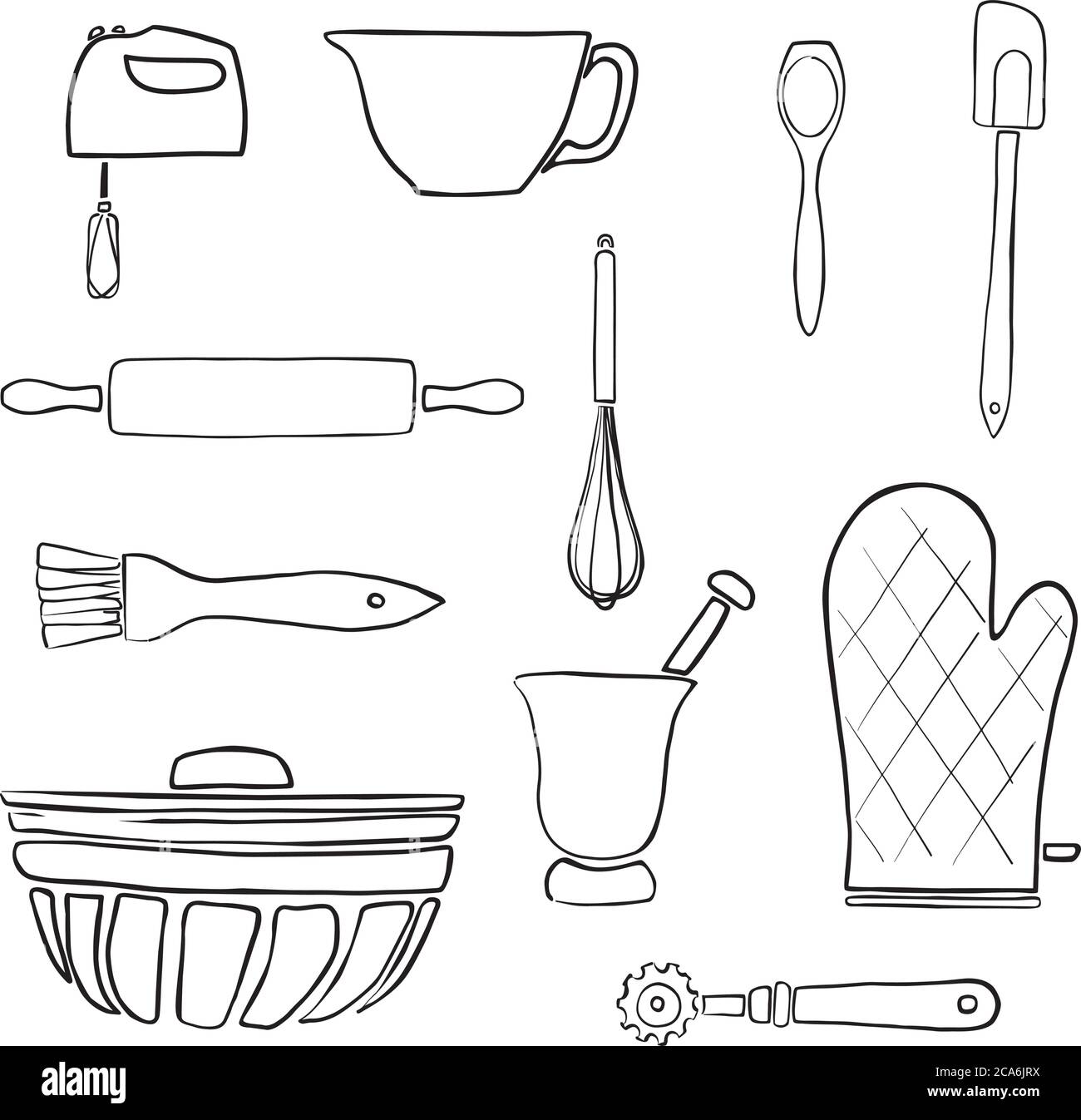 Line art baking supplies sketches Stock Vector Image & Art Alamy