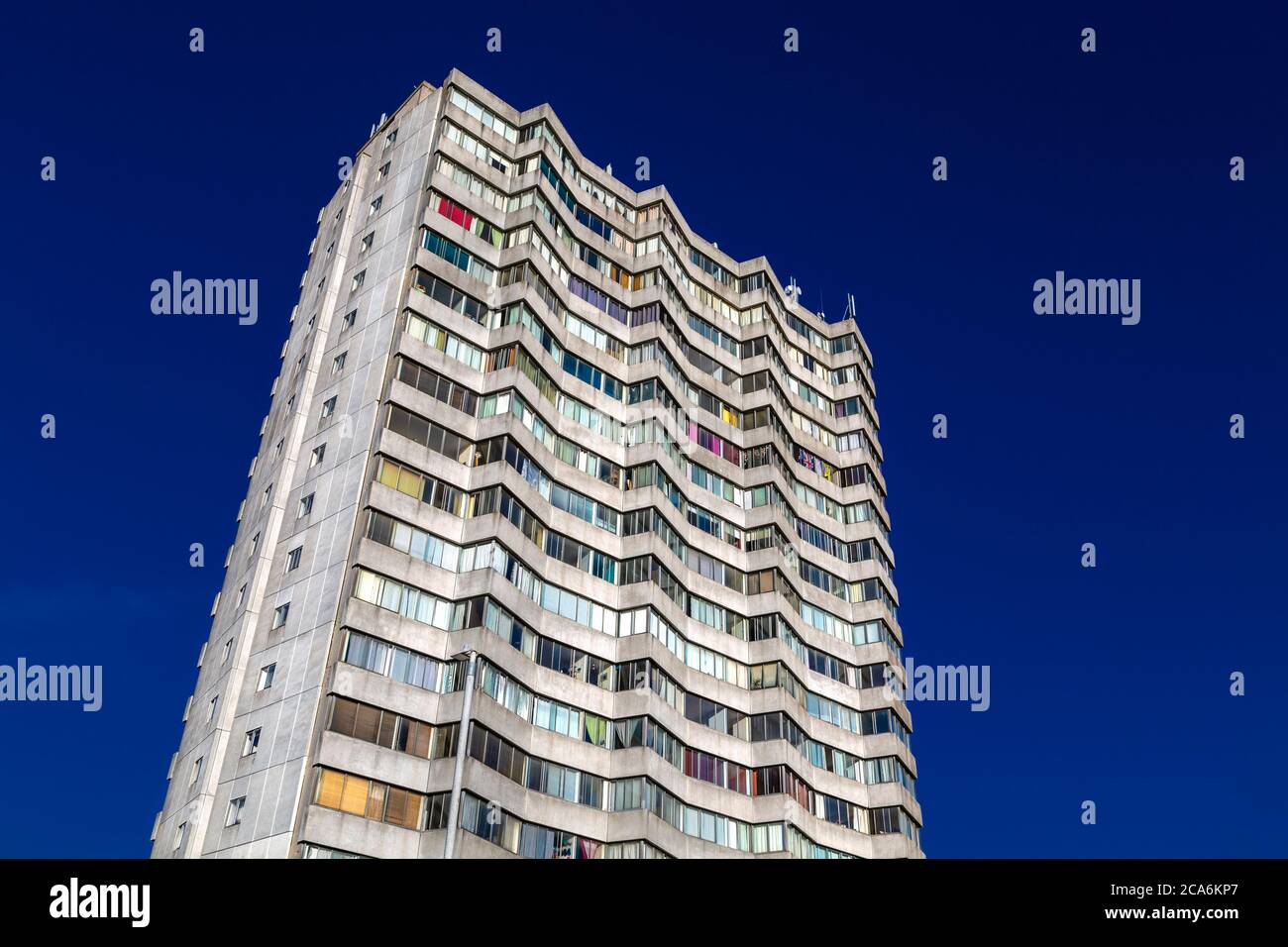Exterior of brutalist residential tower Arlington House in Margate, UK Stock Photo