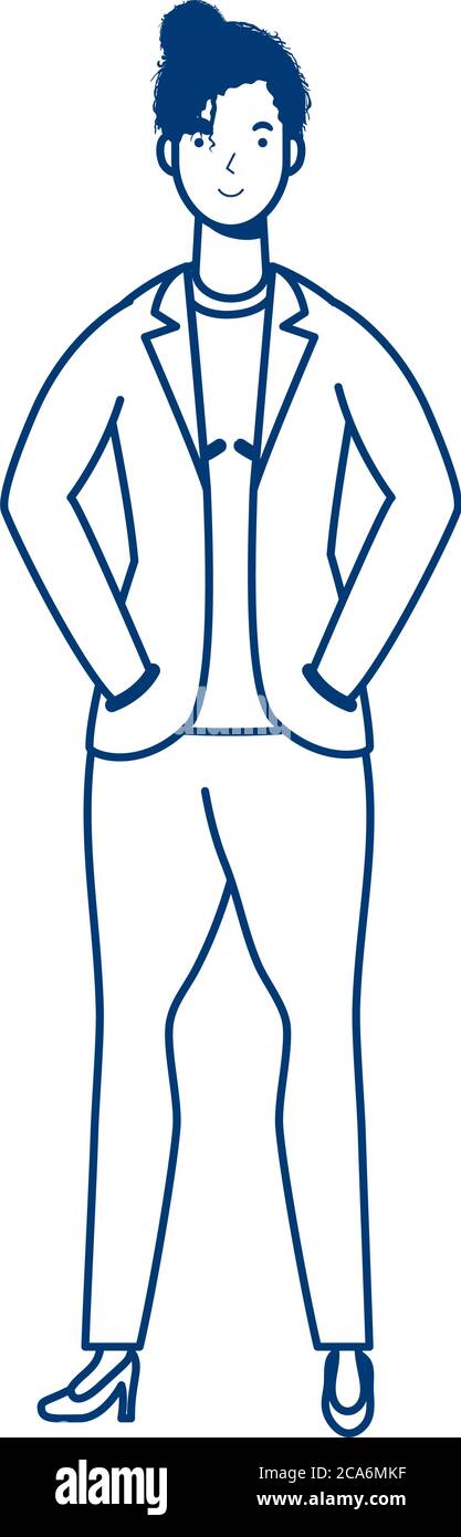 young woman casual avatar character vector illustration design Stock ...
