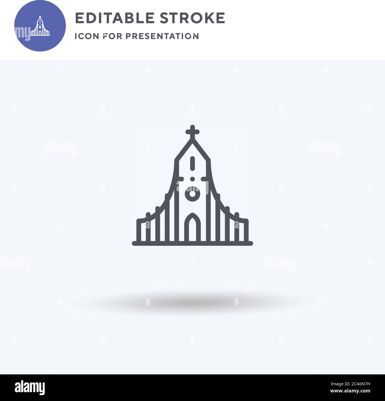 Church icon vector, filled flat sign, solid pictogram isolated on white ...