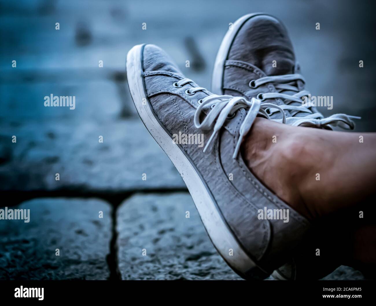 Traveling shoes in Italy Stock Photo