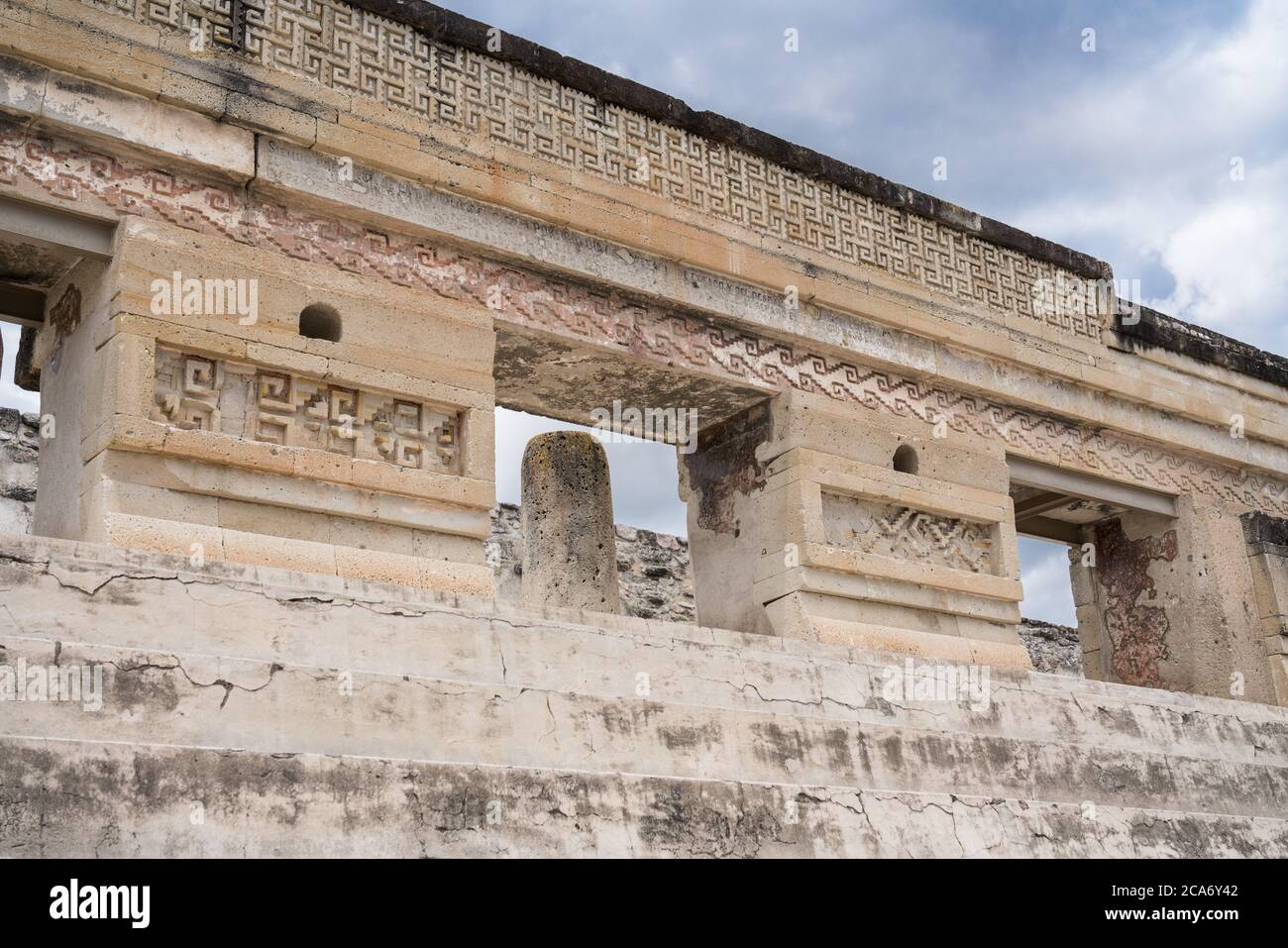 Stone fretwork panels on the front of the Palace, Building 7, in the