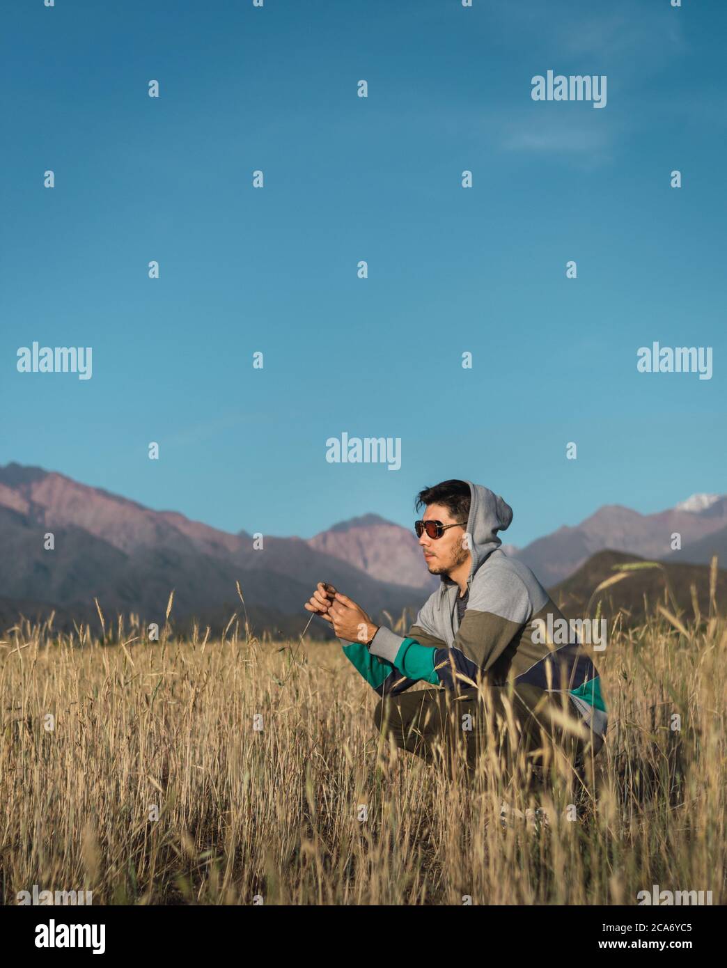 Sunlight Man Prairie Field High Resolution Stock Photography and Images ...