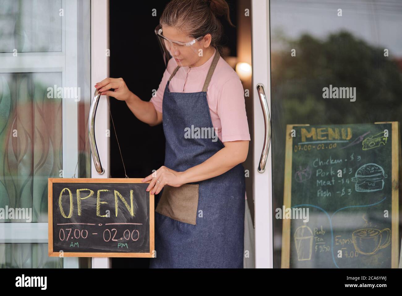 Small business back to open again during COVID-19 disease Stock Photo
