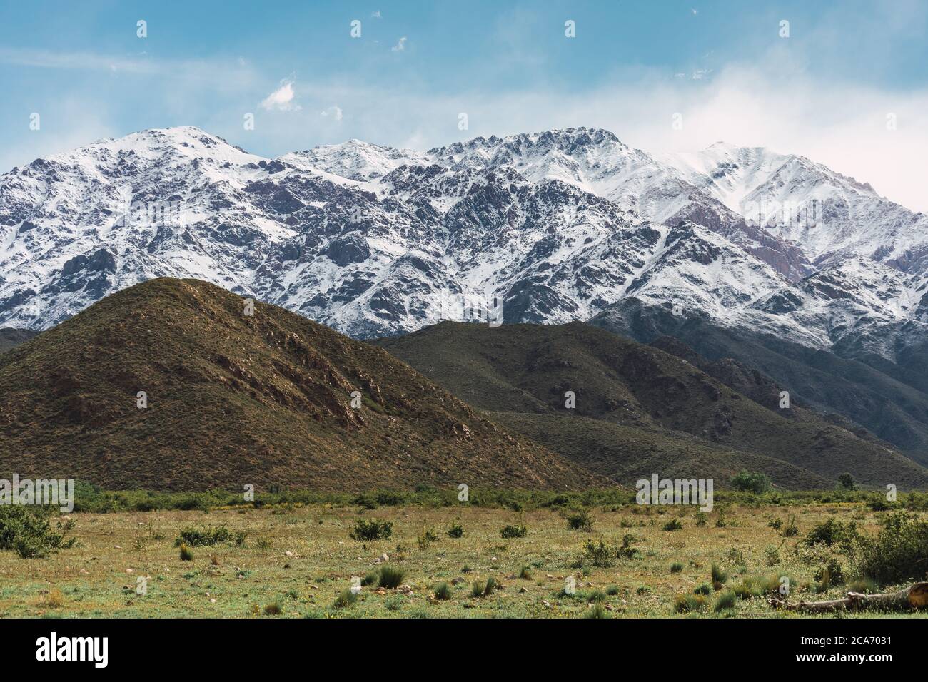 Andes mountain range in Mendoza Argentina Uco Valley Stock Photo