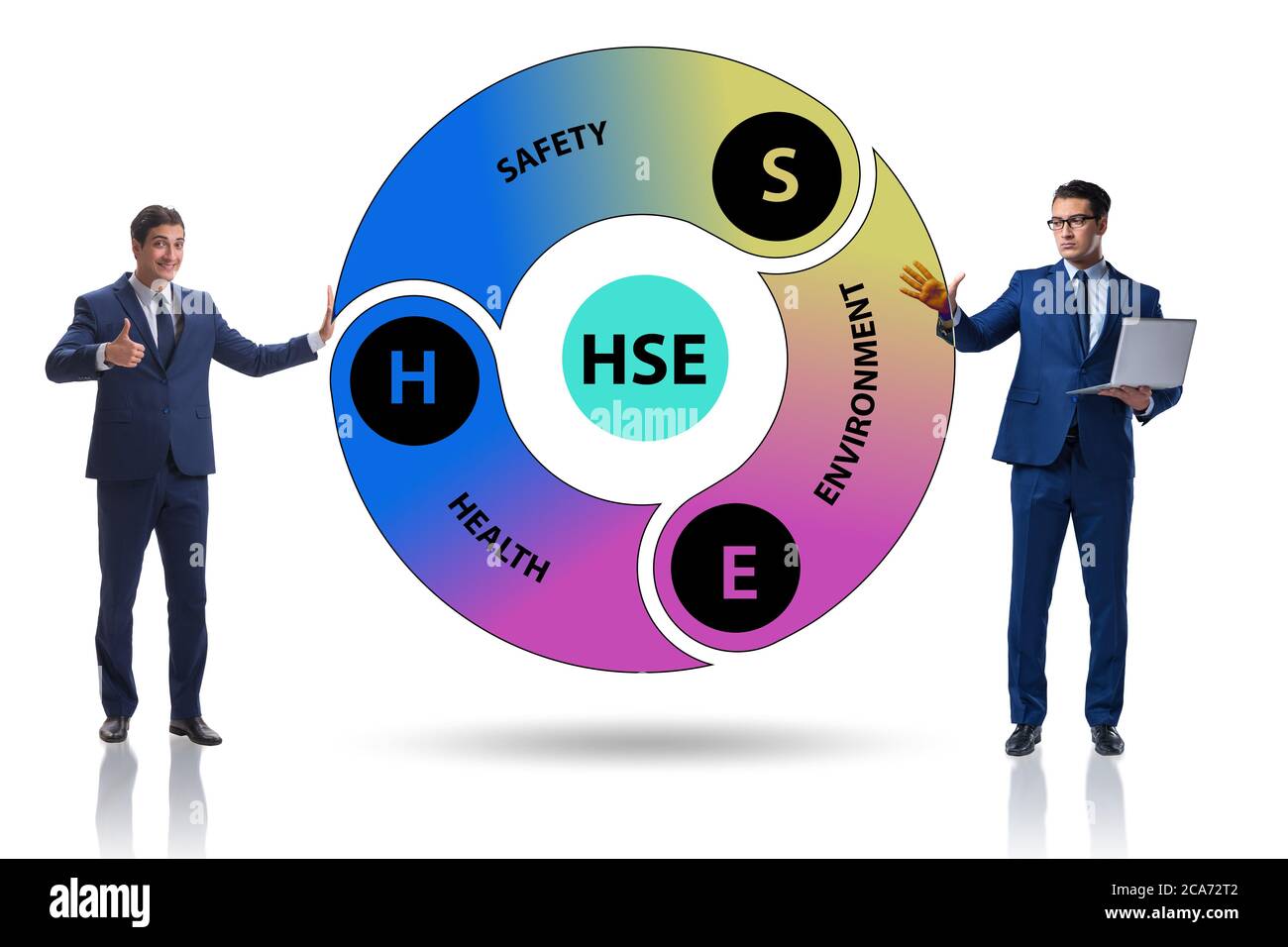 HSE concept for health safety environment with the businessman Stock ...