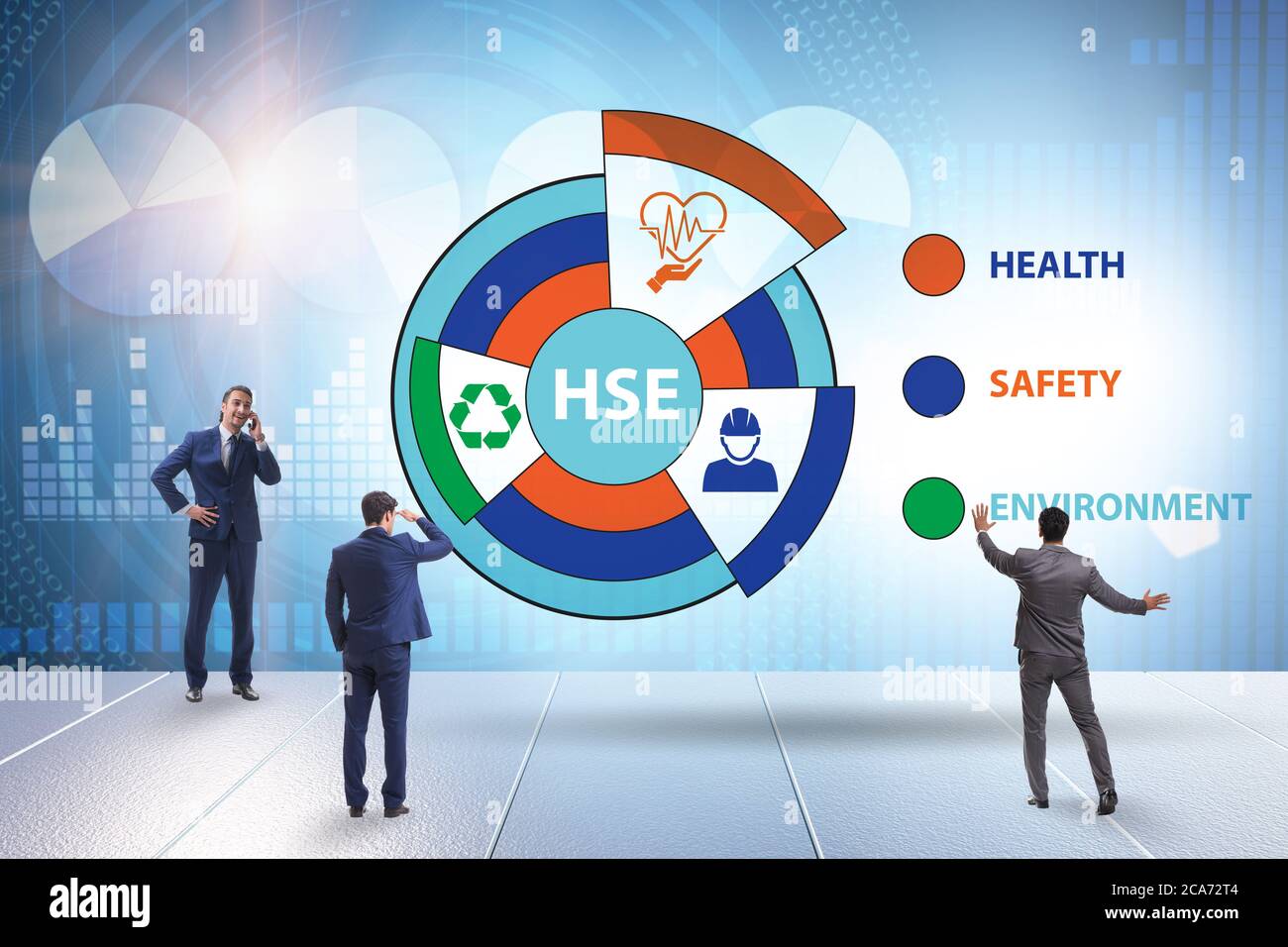HSE concept for health safety environment with the businessman Stock ...