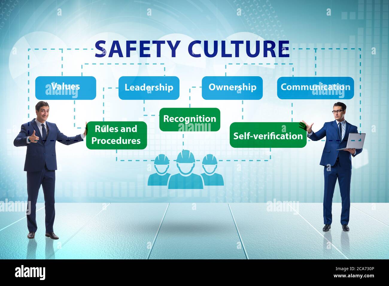 Businessman in the safety culture concept Stock Photo Alamy