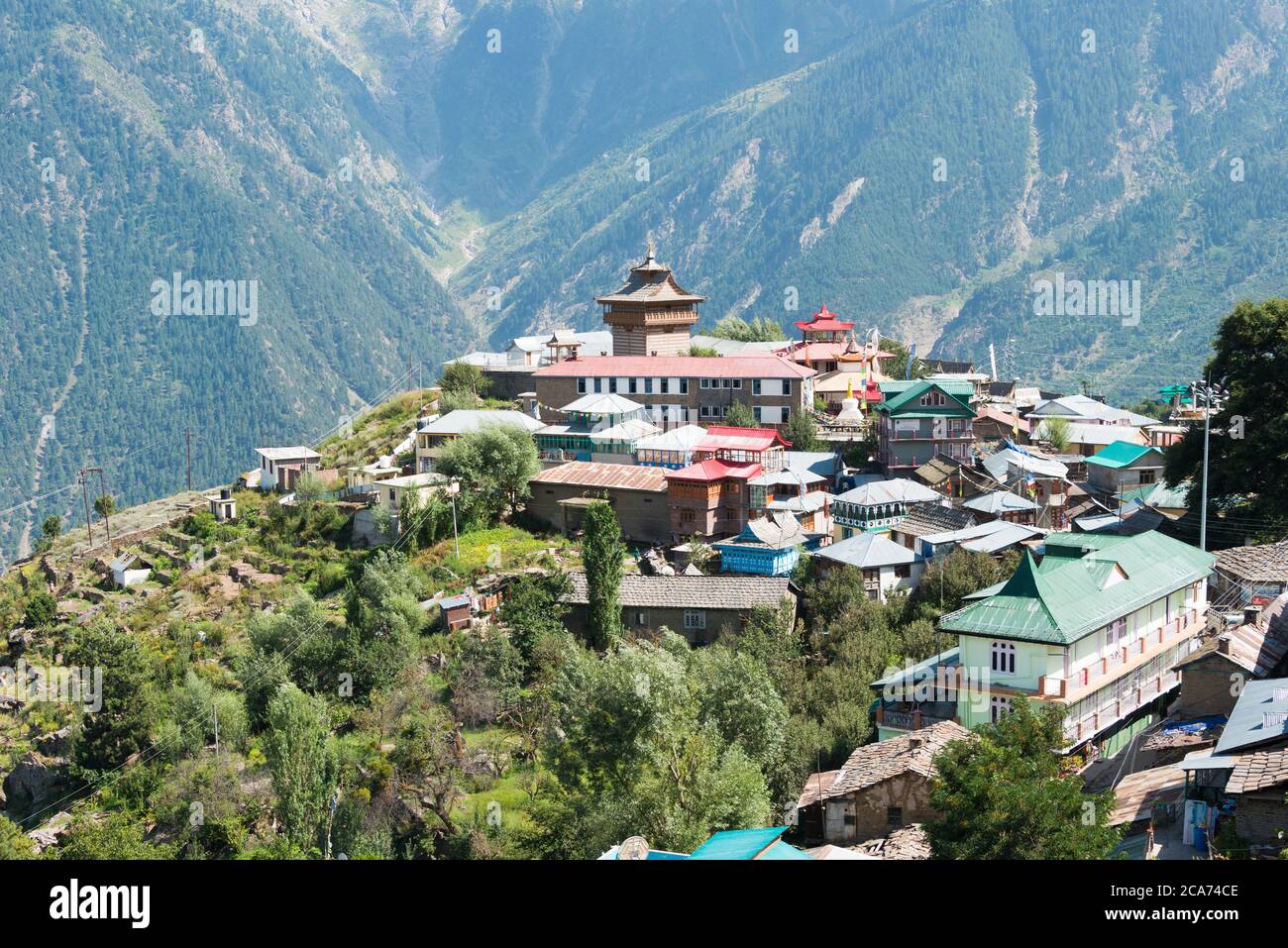 Kinnaur, India - Kalpa village in Rekong Peo, Kinnaur County, Himachal Pradesh, India. Stock Photo