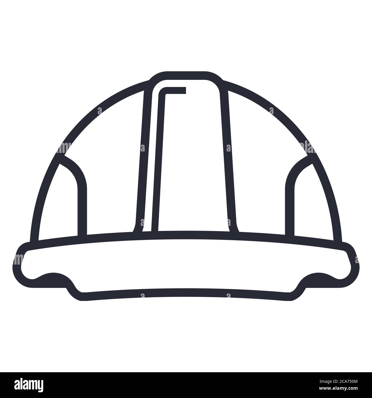 white helmet icon from the black line. flat vector illustration. Stock Vector