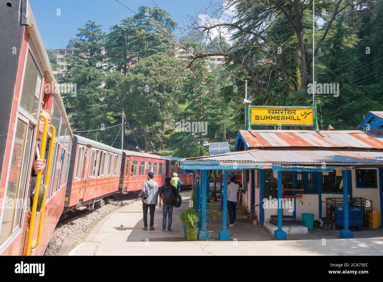 Shimla, India - Kalka-Shimla railway in Shimla, Himachal Pradesh, India. It is part of UNESCO World Heritage Site. Stock Photo