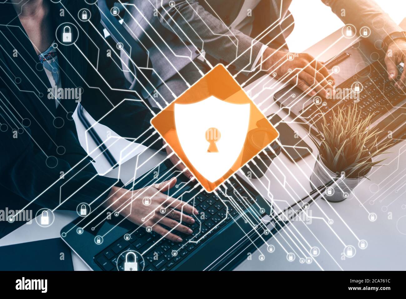 Cyber Security and Digital Data Protection Concept Stock Photo