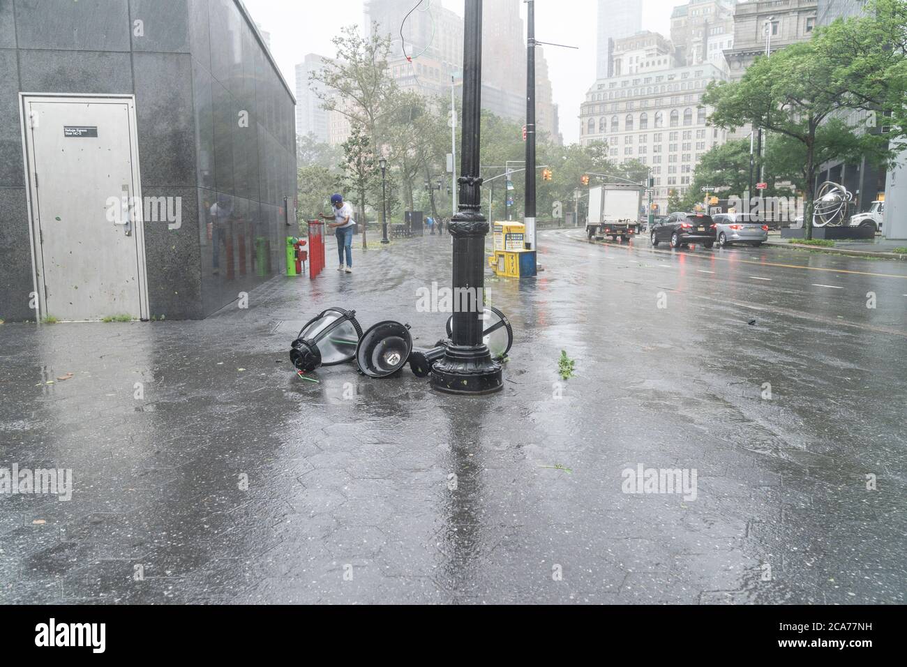 New York, NY - August 4, 2020: Tropical storm Isaias lashes out New ...