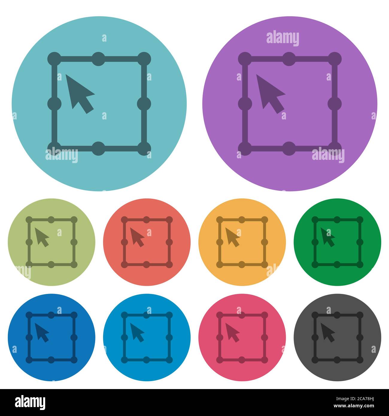 Free transform object darker flat icons on color round background Stock Vector