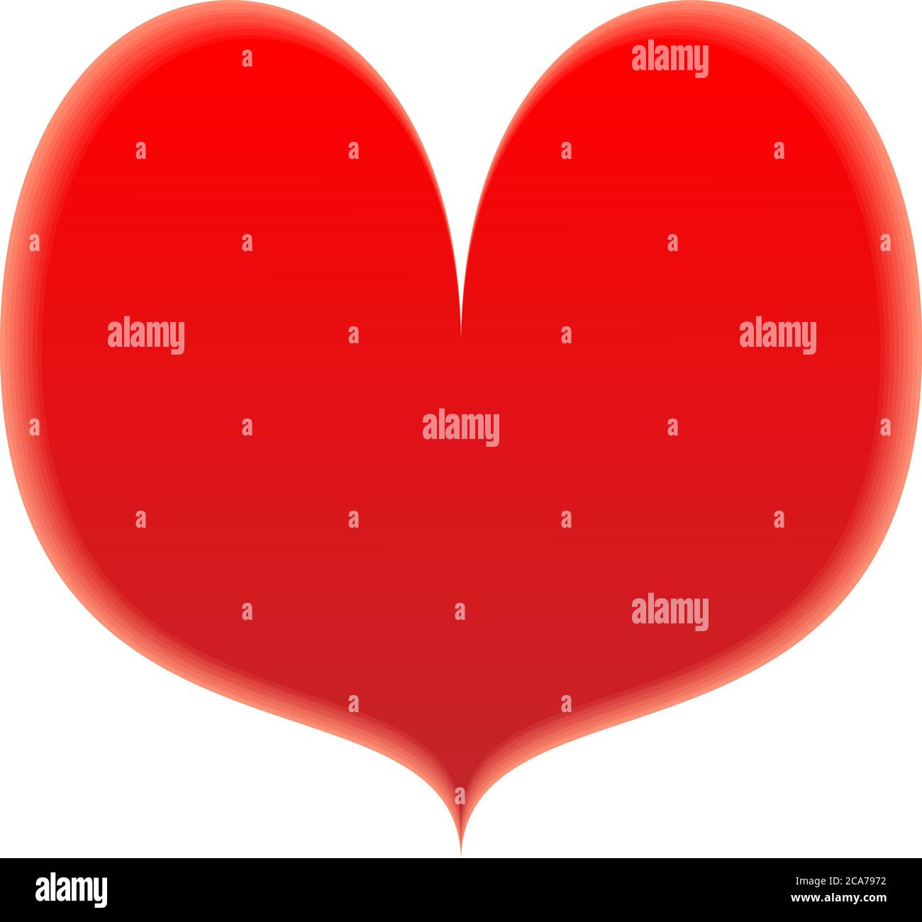 Illustration with a red valentine heart on white background Stock ...